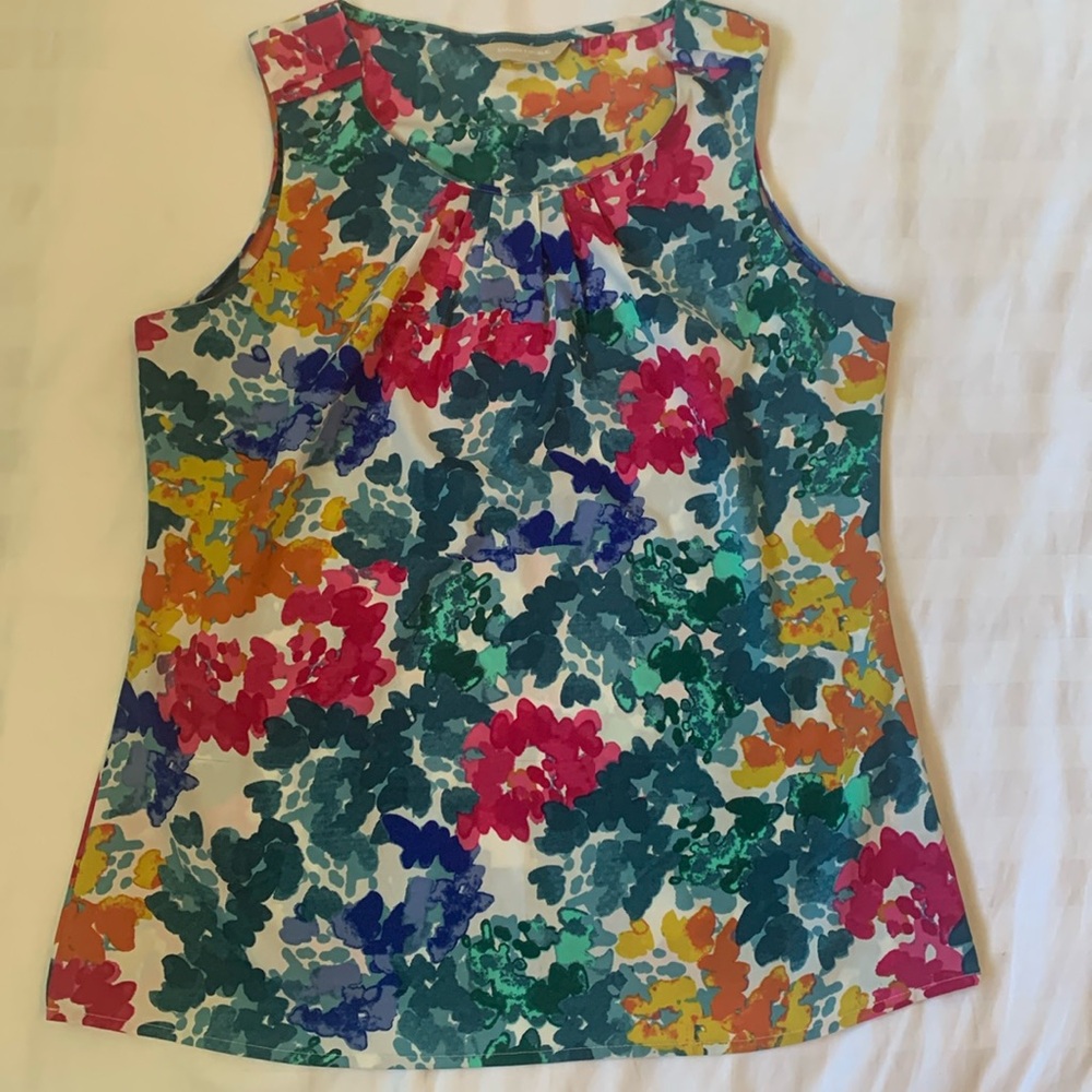 Banana Republic bright floral sleeveless top EUC